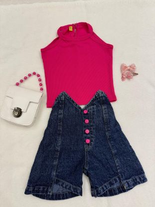 Picture of PINK CO- ORD SET WITH LEATHER PURSE