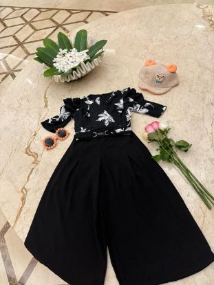 Picture of Black plazo set with crop top